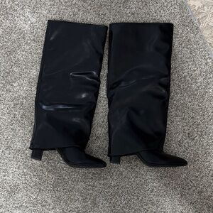 Modatops Sleek Black Over the Knee Women's Boots